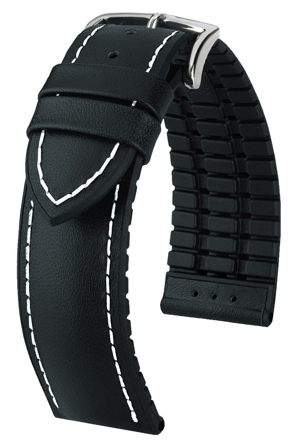 20mm-22mm-24mm Saat Uyumlu Siyah Renk Üzeri Siyah Renk Klasik Model Deri Silikon Saat Kordonu Kayışı LS35KLS-G