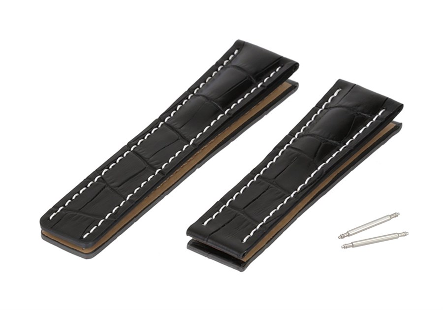 BREITLING Premier Chronograph Uyumlu 24x20mm Hakiki Deri Saat Kordonu L04BRL-B