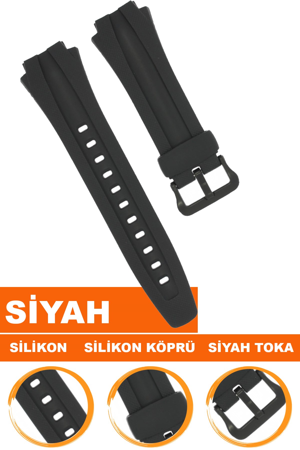 Casio AQ-160 Saat Uyumlu Silikon Saat Kordonu Kayışı