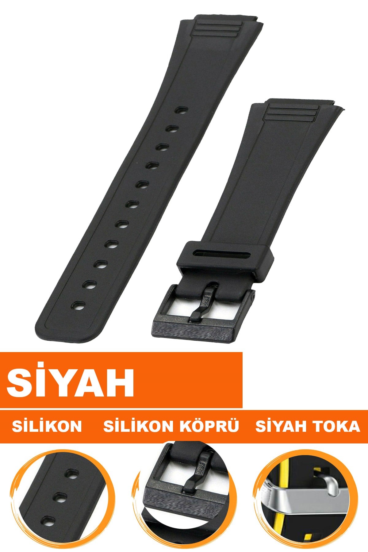 Casio AQ-47 Saat Uyumlu Silikon Saat Kordonu Kayışı