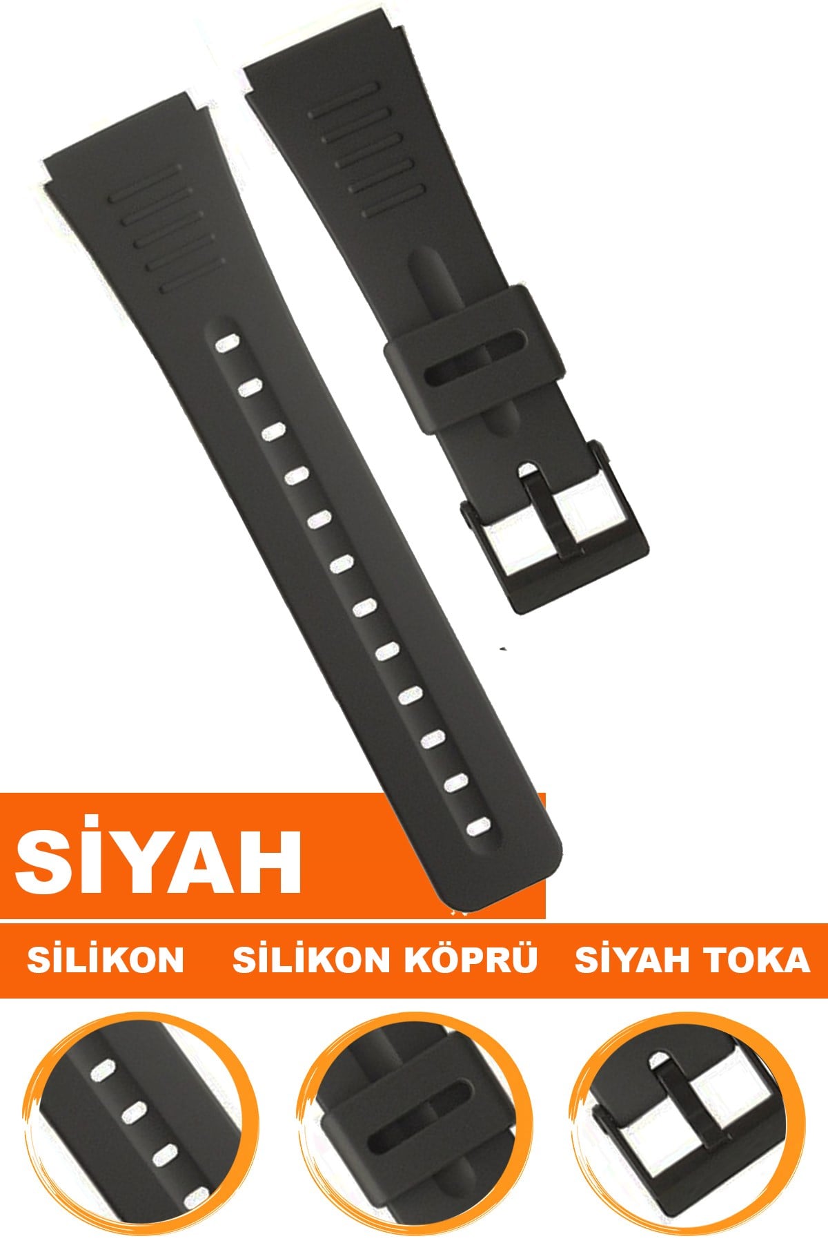 Casio CMD-40 Saat Uyumlu Silikon Saat Kordonu Kayışı