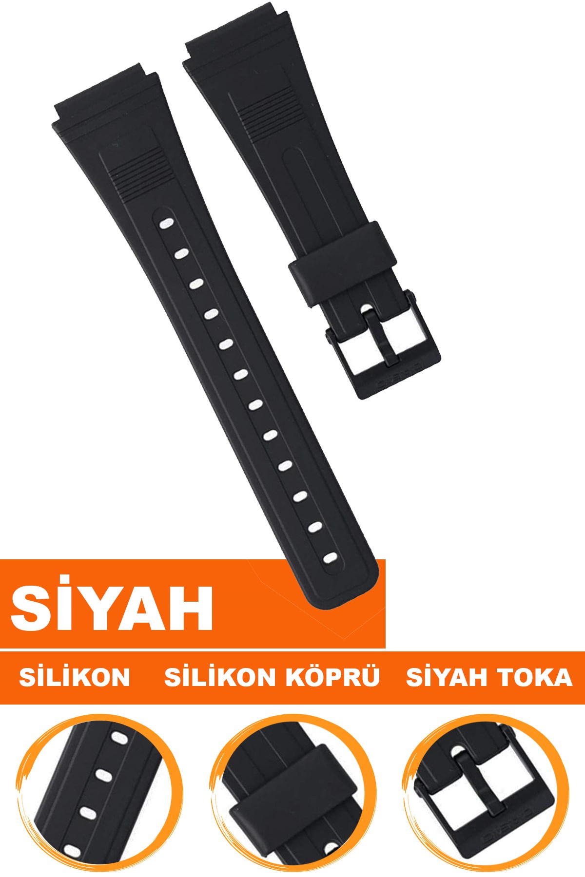 Casio DB-55 Saat Uyumlu Silikon Saat Kordonu Kayışı
