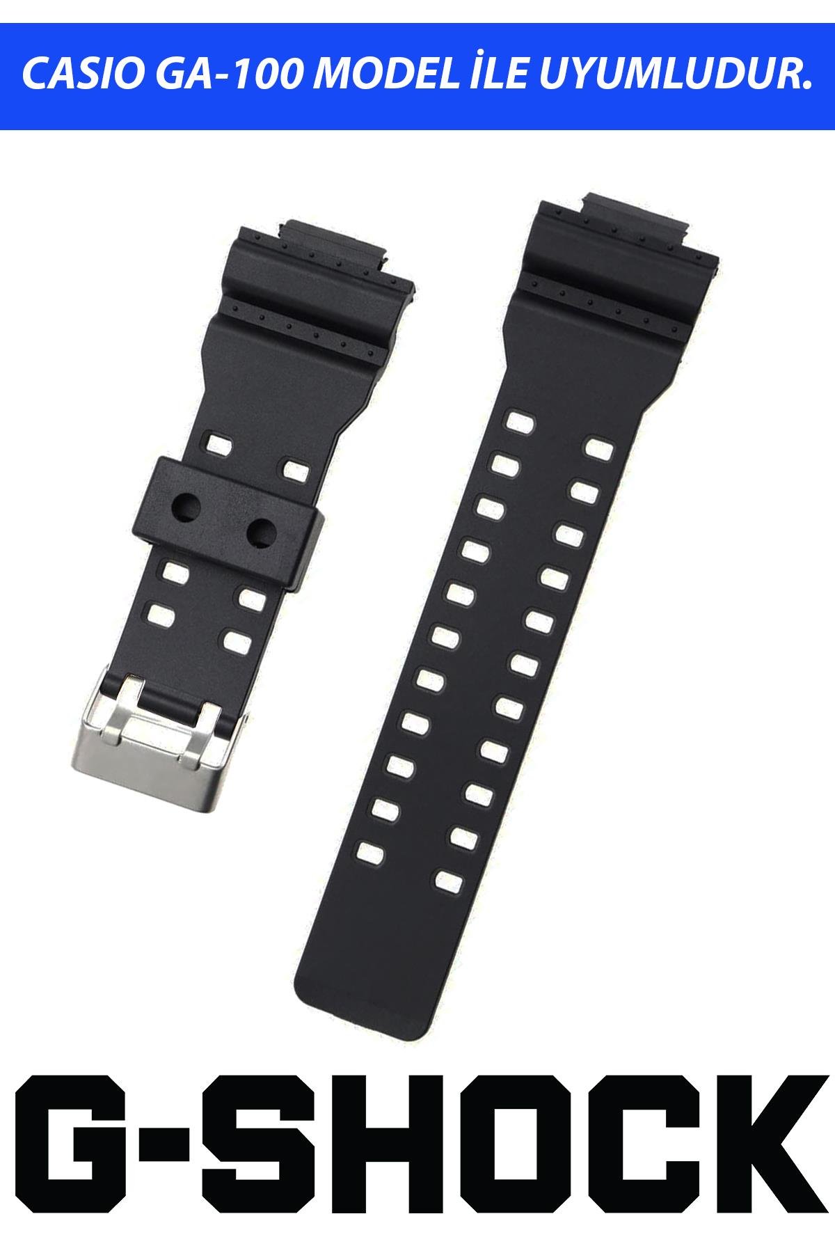Casio G-Shock G-8900 GA-100 GA120 GA300 Saat Uyumlu Siyah Renk Silikon Saat Kordonu Kayışı