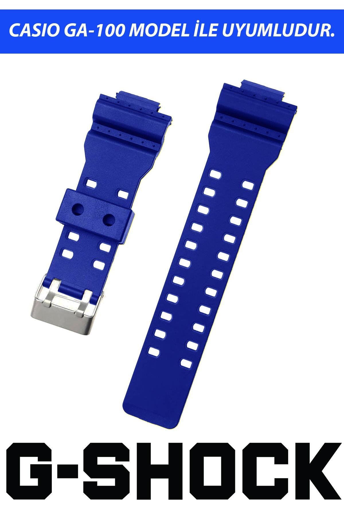 Casio G-Shock G-8900 GA-100 GA120 GA300 Saat Uyumlu Lacivert Renk Silikon Saat Kordonu Kayışı