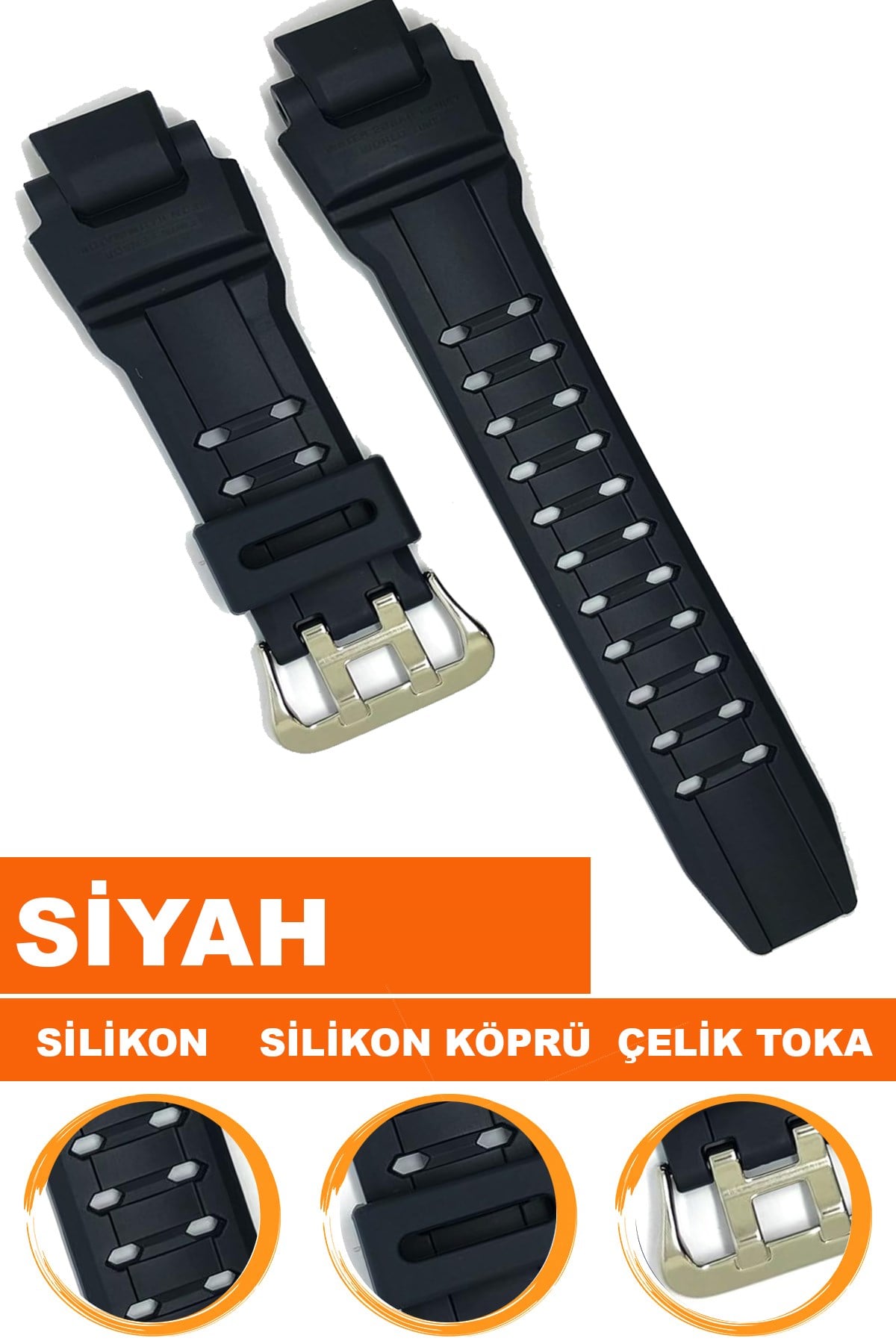 Casio GA-1000 Saat Uyumlu Silikon Saat Kordonu Kayışı