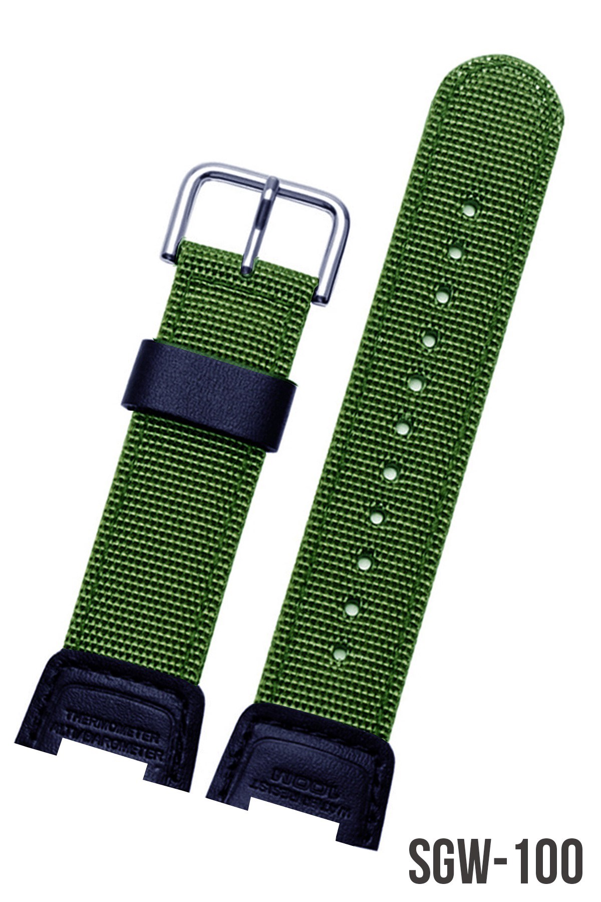 Casio Sgw100 Saat Uyumlu Haki Renk Kumaş Tekstil Saat Kordonu Kayışı