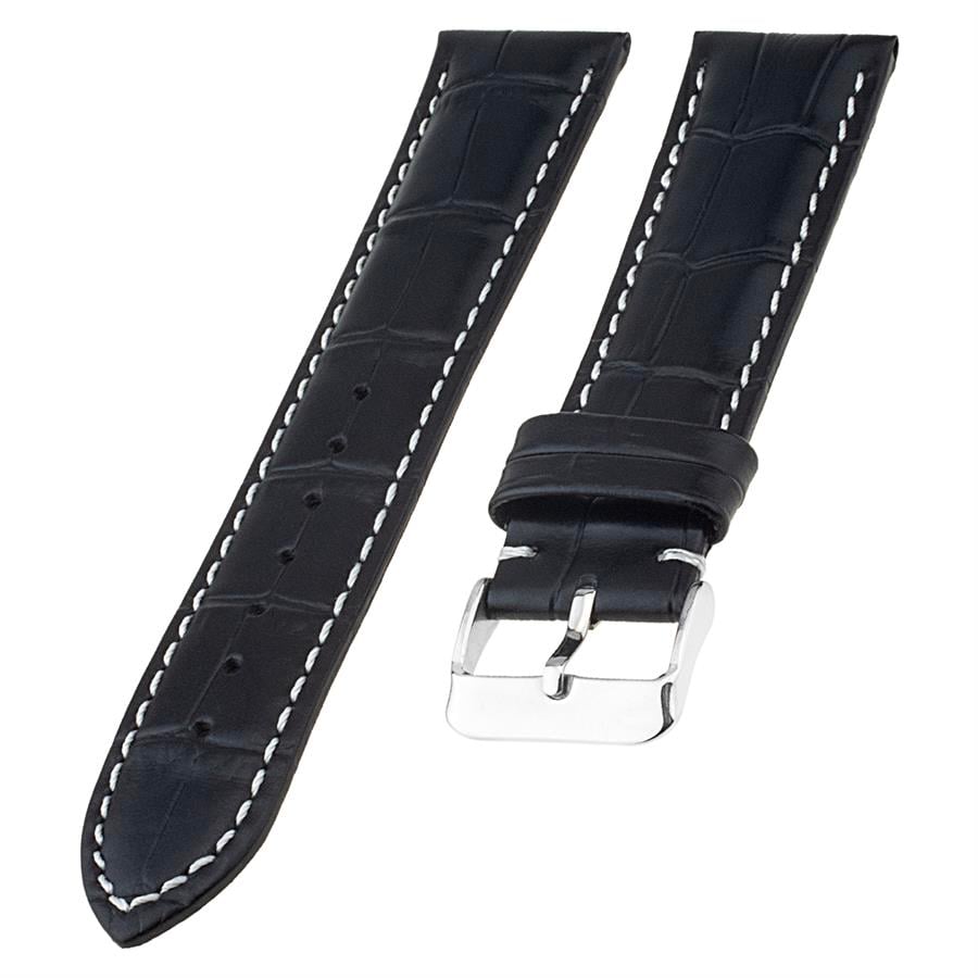 Cobra L04EV-BW Krokodil Desen Hakiki Deri Saat Kordonu