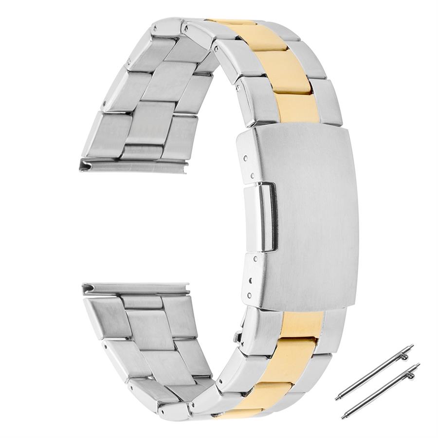 Cobra M24YB-GS Orjinal Çelik Silver ve Gold Renk Metal Saat Kordonu