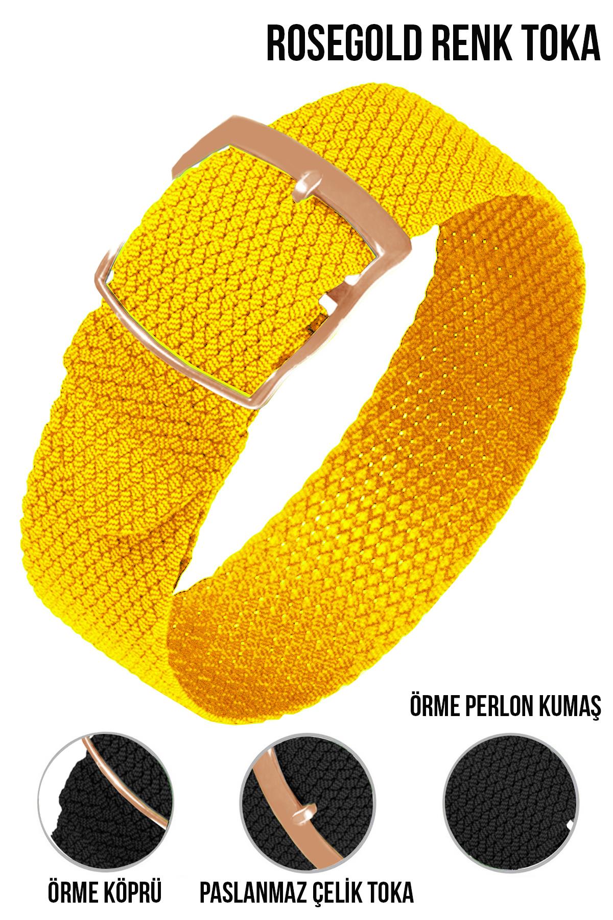 Cobra örme Kumaş N32PRL-Y Perlon Saat Kordonu