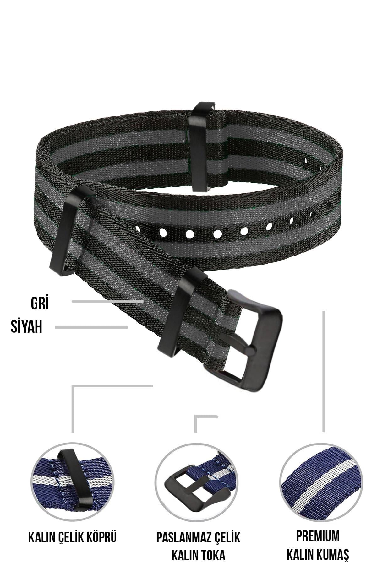 Cobra Paraşüt Kumaş N39XWDB-BG Nato Saat Kordonu