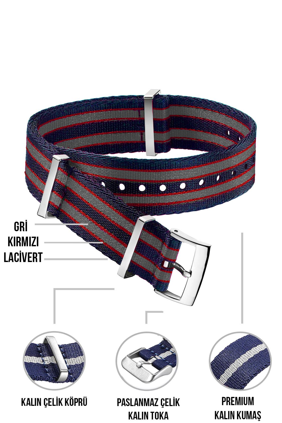 Cobra Paraşüt Kumaş Nato Saat Kordonu N39XWDS-LRG