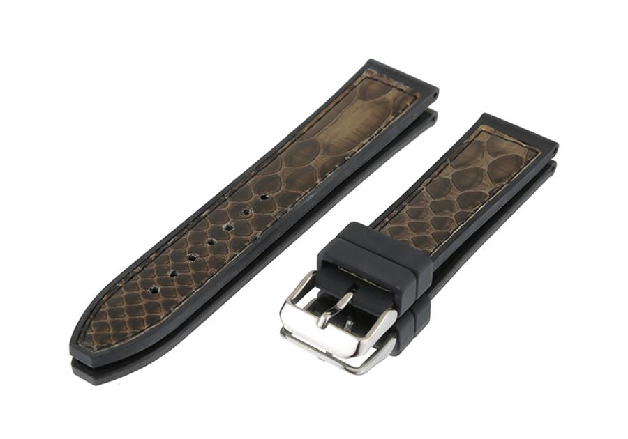 Cobra R14093-BG Piton Desen Deri ve Kauçuk Lamine  Saat Kordonu