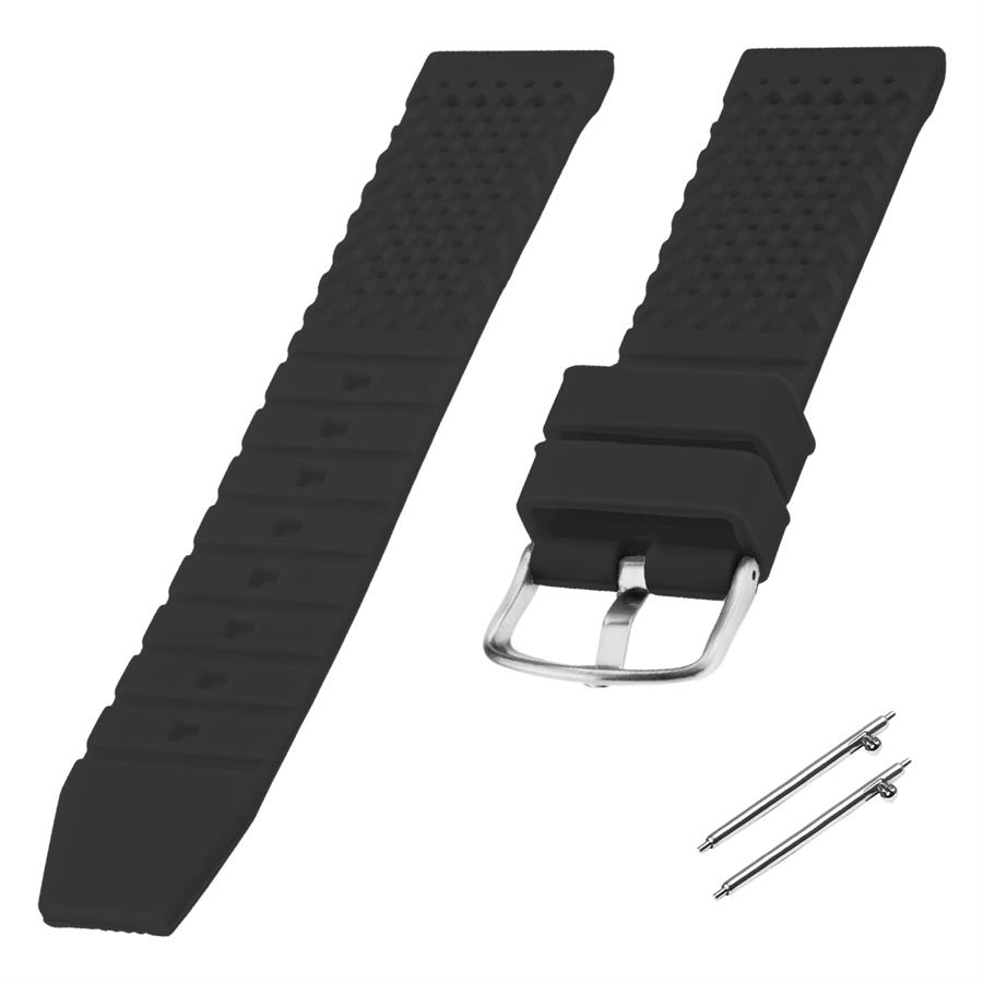 Cobra S01A16-B Siyah Silikon Saat Kordonu