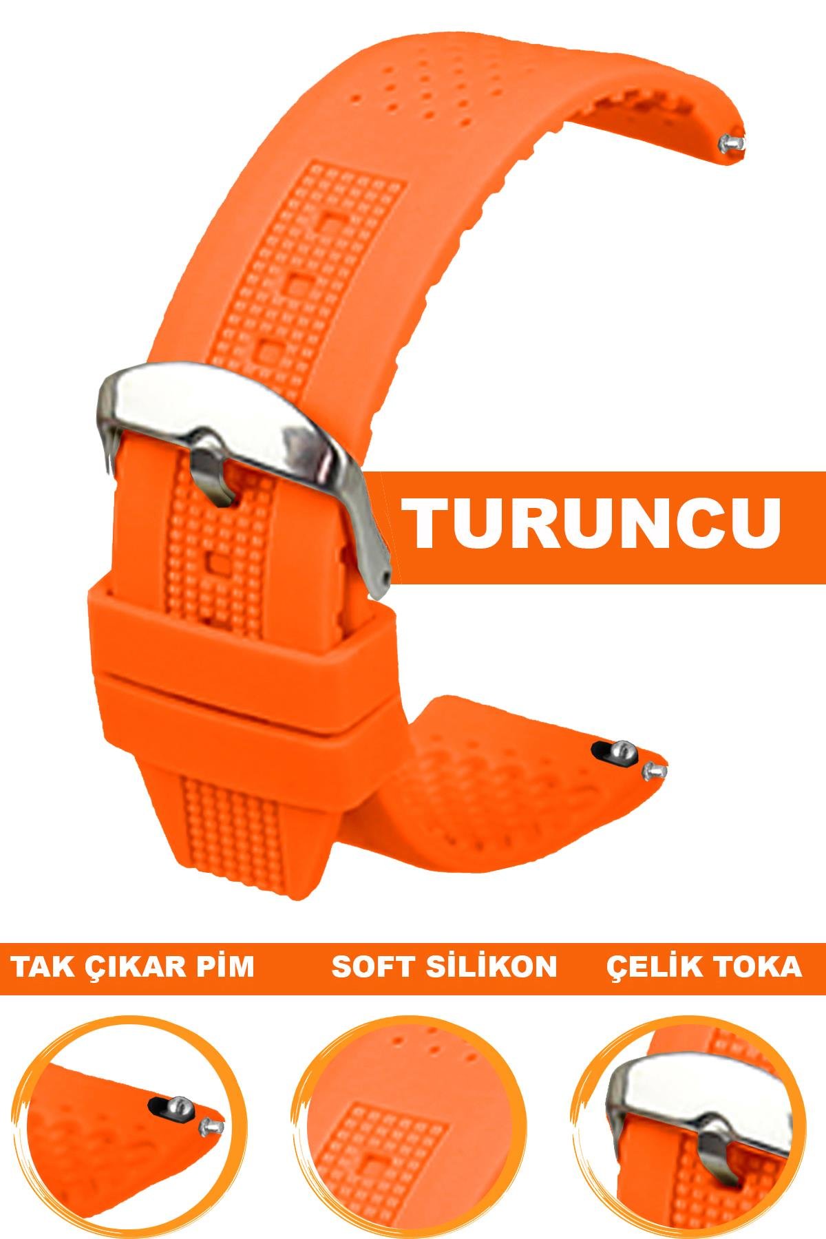 Cobra S01A16-T Turuncu Silikon Saat Kordonu