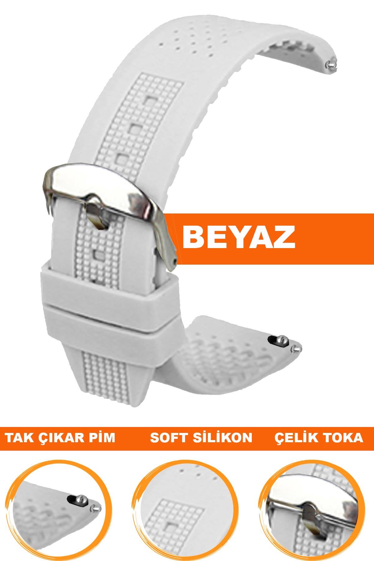 Cobra S01A16-W Beyaz Silikon Saat Kordonu