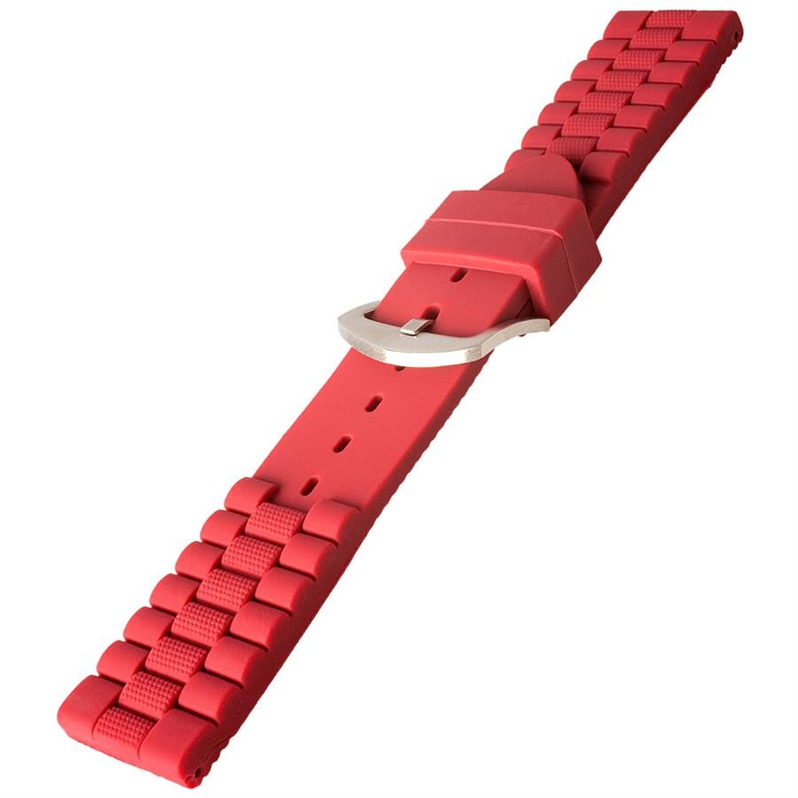 Tag Heuer modellere uyumlu S01A35-R Kırmızı Silikon Saat Kordonu