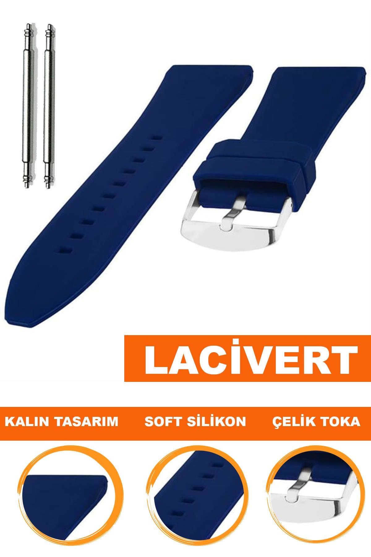 Cobra S01A36-L Lacivert Silikon Saat Kordonu
