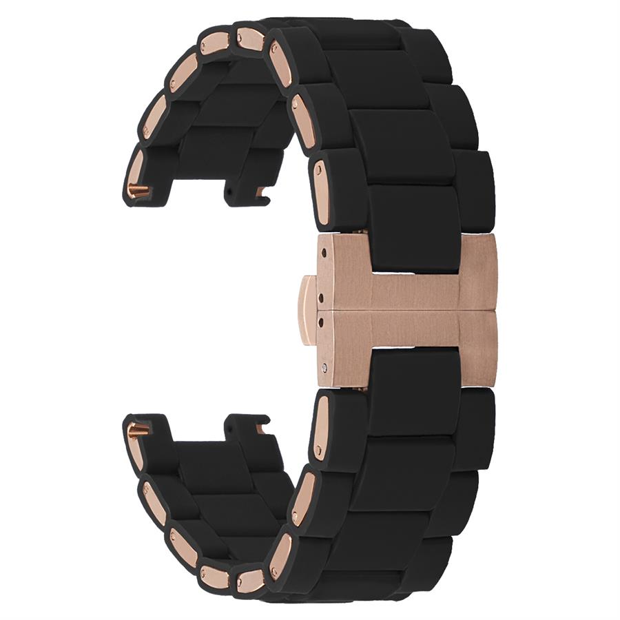 Emporio Armani AR5890 Uyumlu SM18EA-B Siyah Silikon Saat Kordonu 