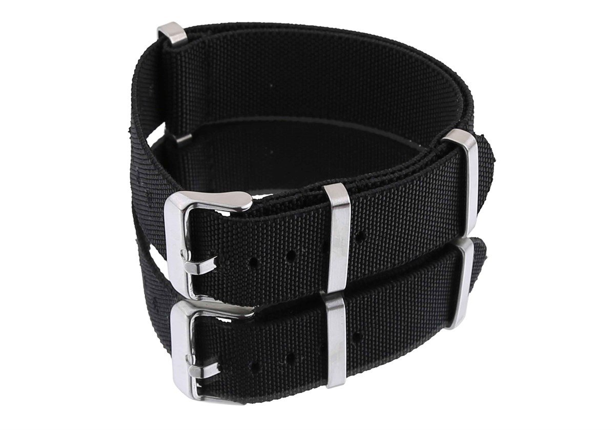 Nato Saat Kordonu N39TLD-B Siyah (Lastikli)