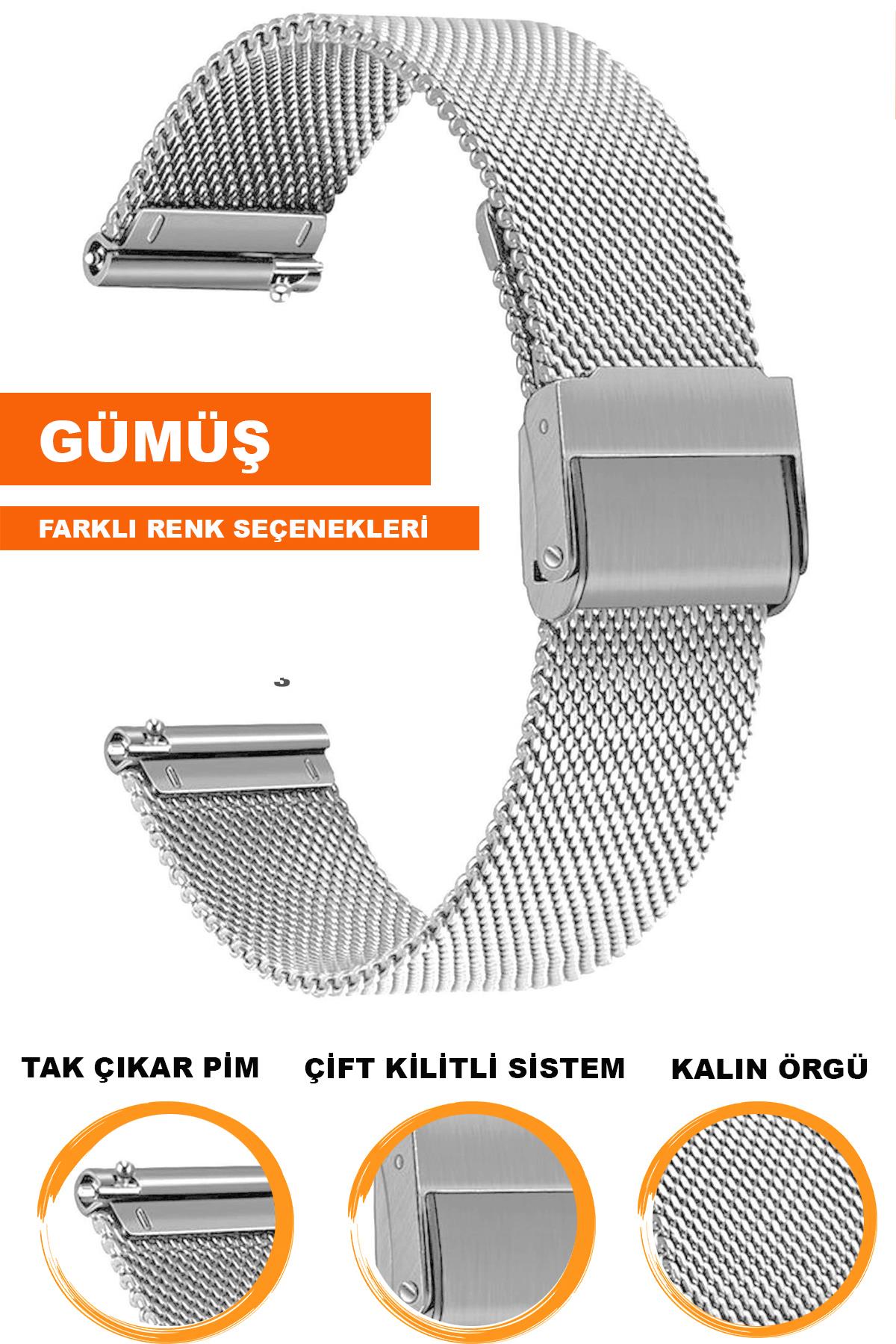 Samsung Gear S3 / Samsung Galaxy Watch 4 5 6 7 / 40 42 43 44 46 47mm Classic Uyumlu Paslanmaz Çelik Kalın Örgü Hasır Saat Kordonu Kayışı