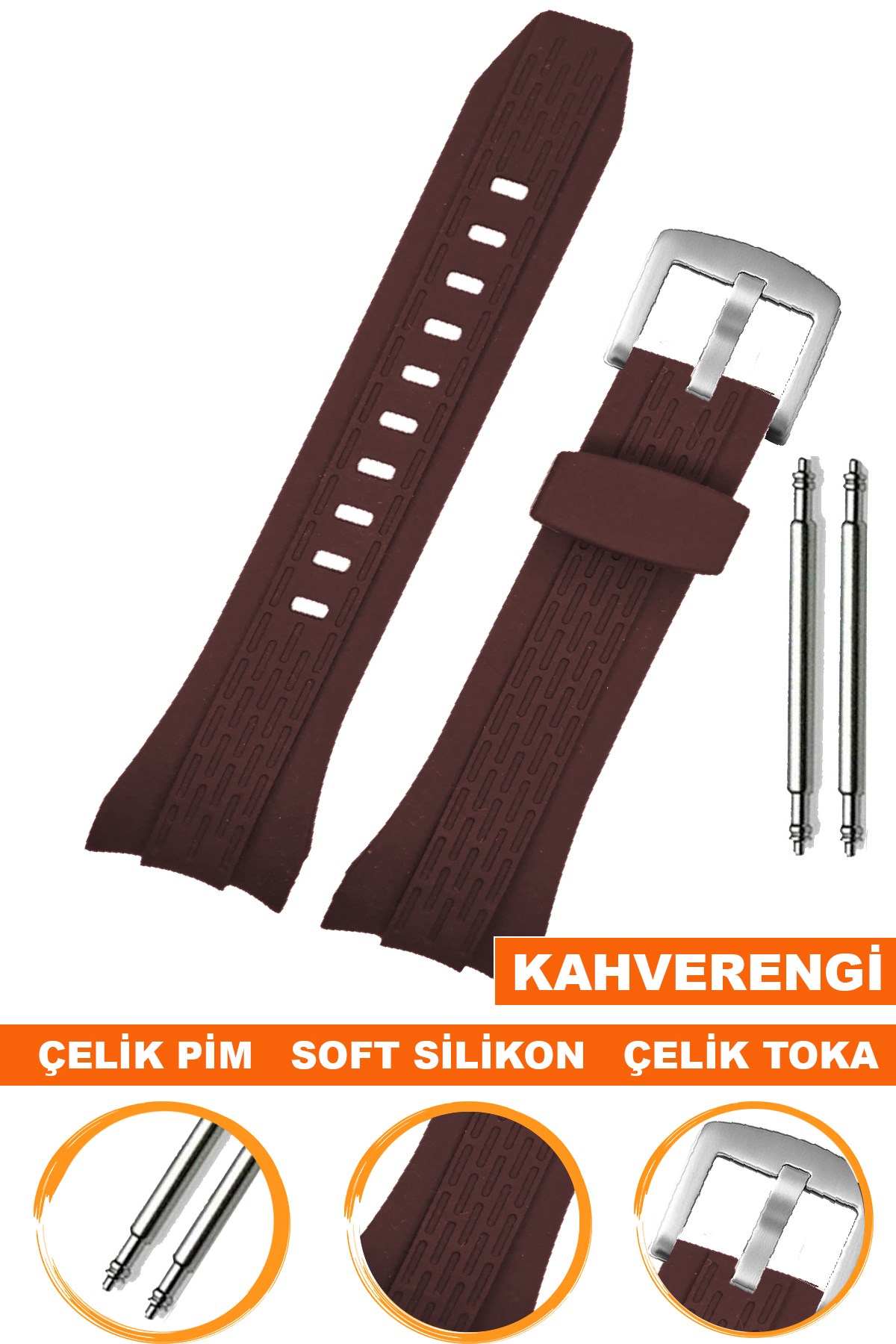 Seiko Lord Modeliyle Uyumlu 26x20mm Silikon Saat Kordonu S02SL-K