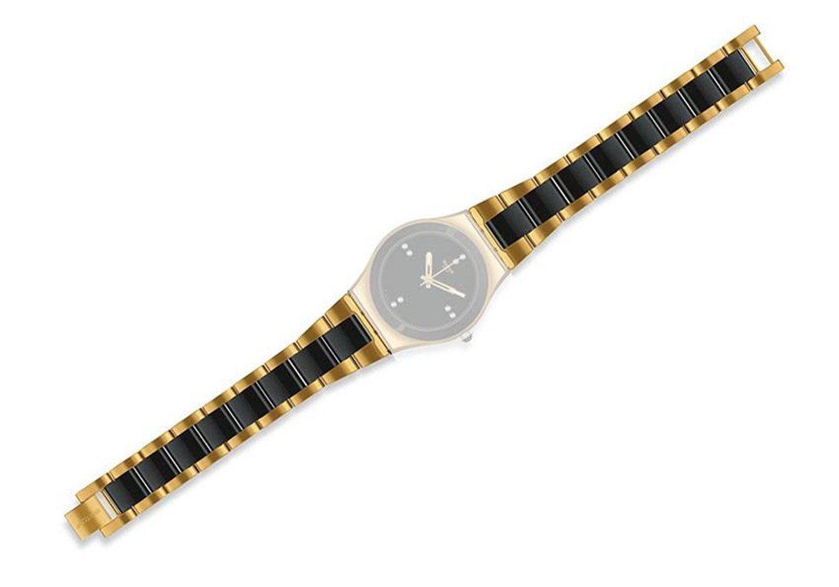 SWATCH Irony Yellow Pearl Black Model Uyumlu 17mm Metal Saat Kordonu YLG124G-BY