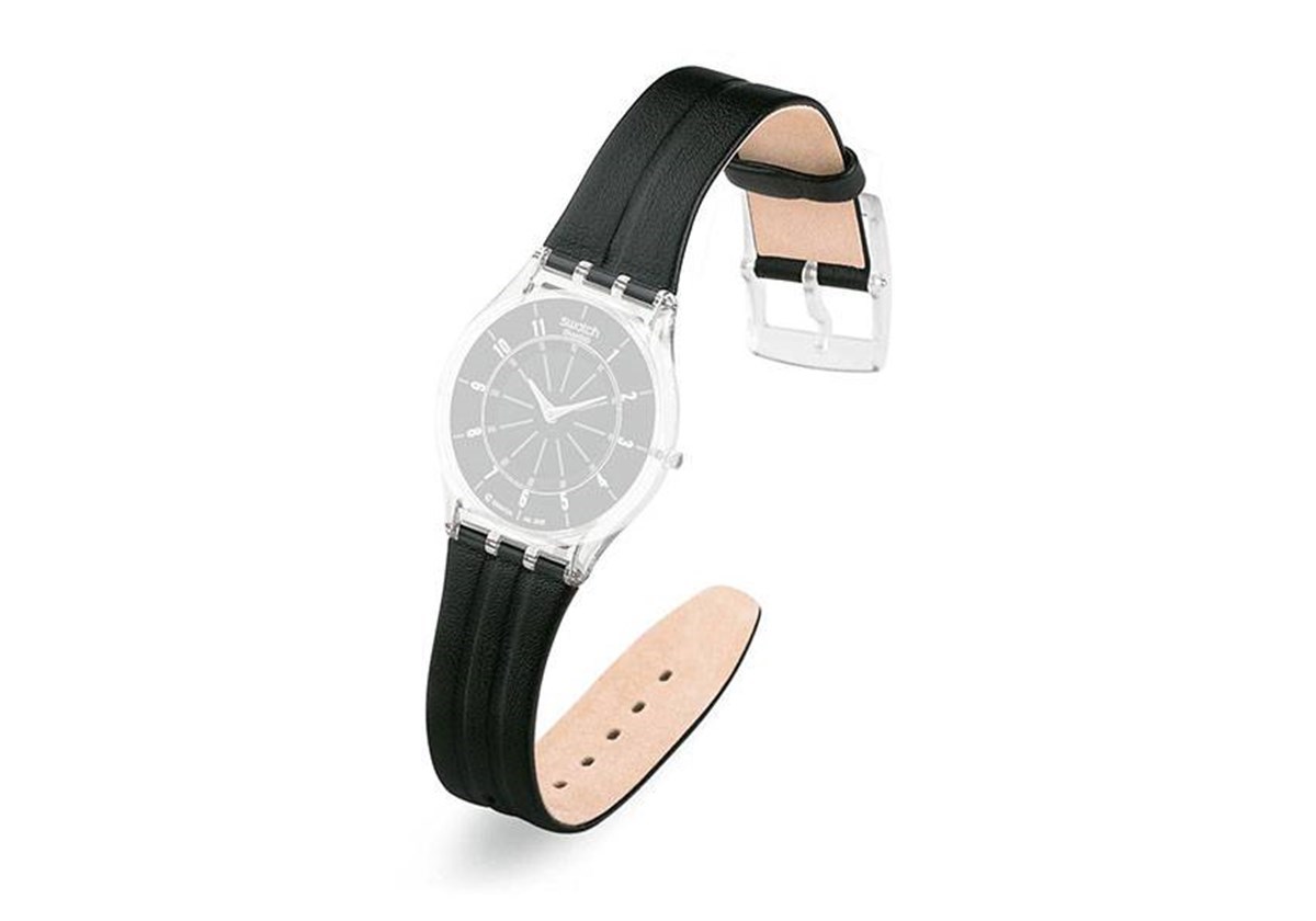SWATCH Tout Au Trait Model Uyumlu 16,5mm Deri Saat Kordonu SFK254-B