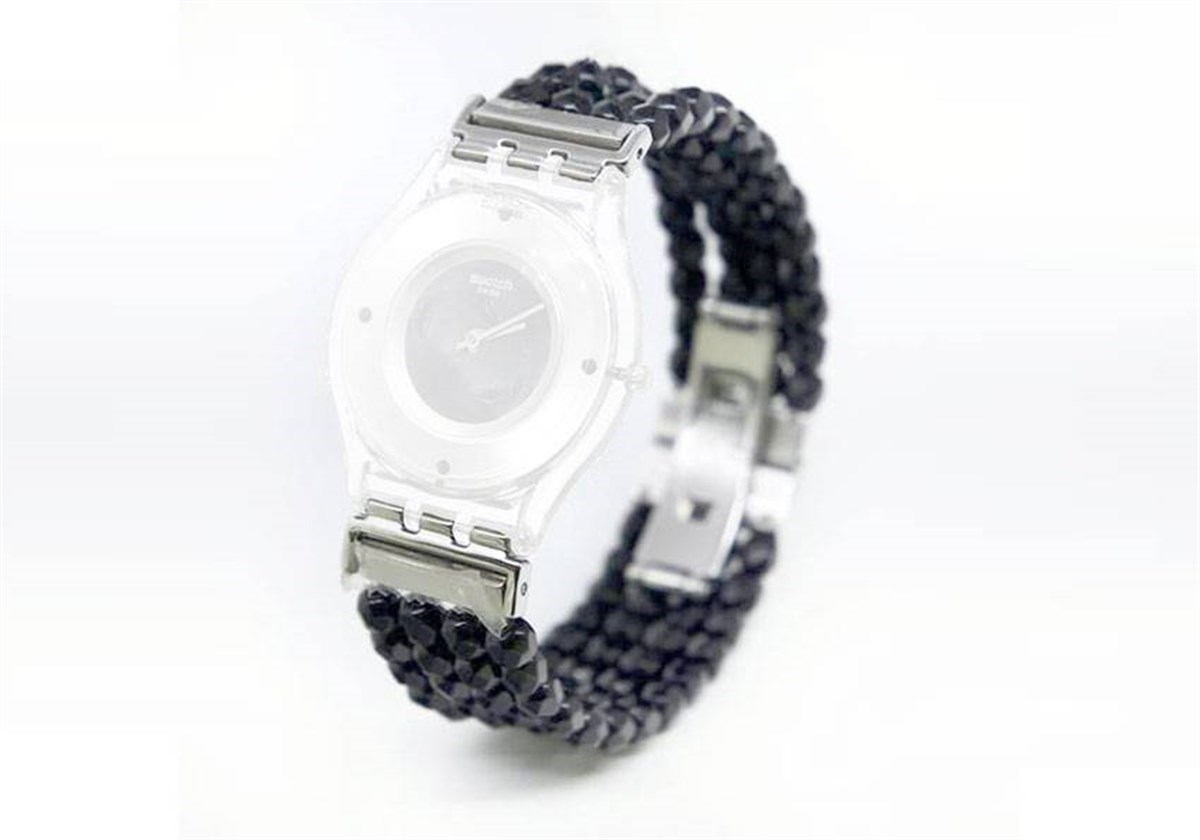 SWATCH Swatch Be Black Model Uyumlu 16mm Boncuklu Saat Kordonu SFZ116-B