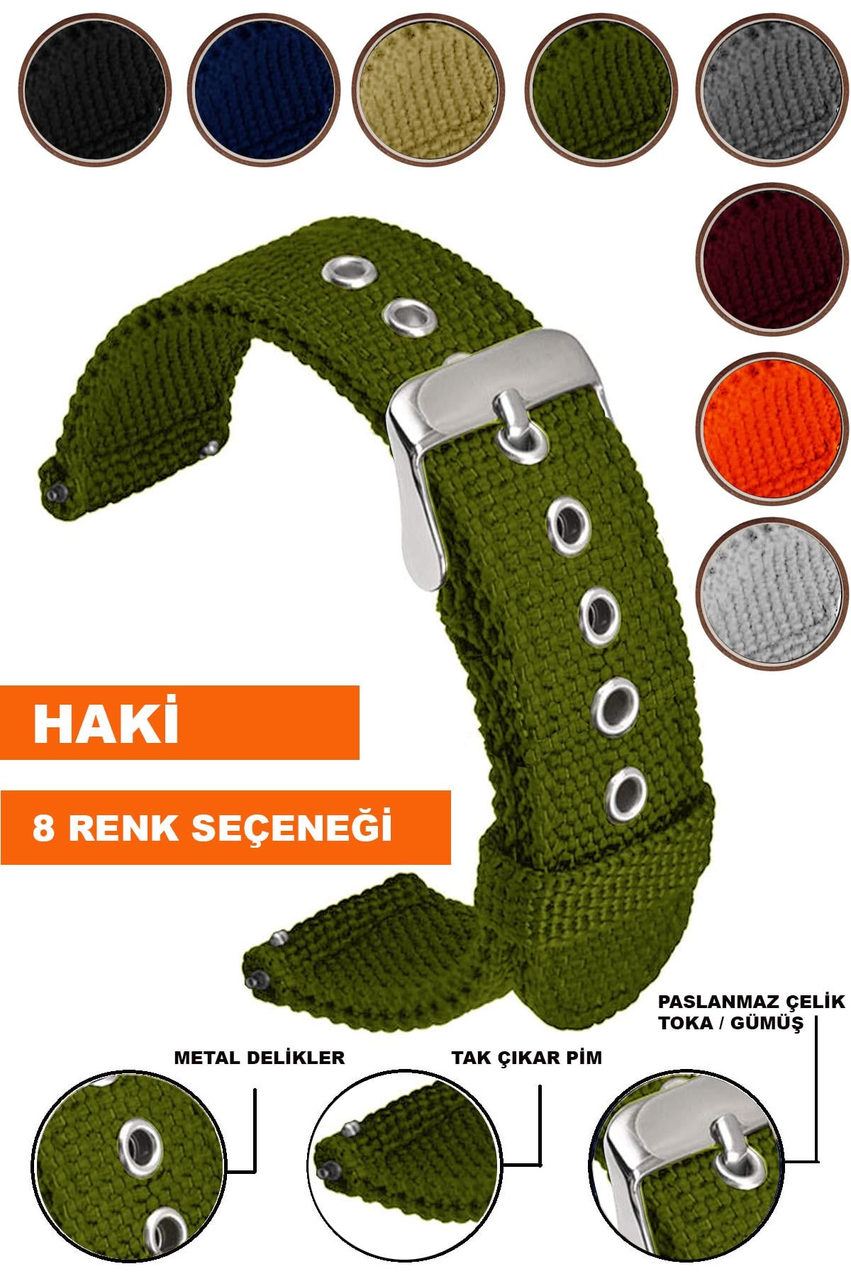 Xaomi Mi Watch S1-S2 Redmi Watch 5 Active-Lite Saat Uyumlu Tekstil Nato Kumaş Saat Kordonu Kayışı