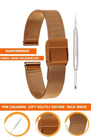 10mm-12mm-14mm-16mm-18mm-20mm-22mm Saat Uyumlu İnce Örgü Metal Hasır Saat Kordonu Kayışı M16IH