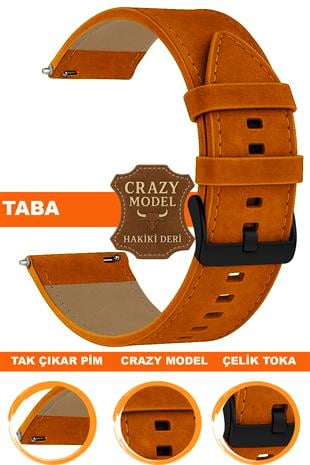 18mm-20mm-22mm-24mm Crazy Model Hakiki Deri Saat Kordonu Kayışı