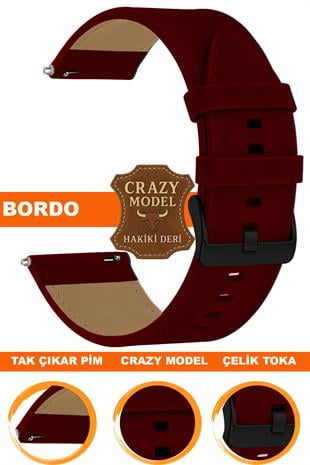 18mm-20mm-22mm-24mm Crazy Model Hakiki Deri Saat Kordonu Kayışı
