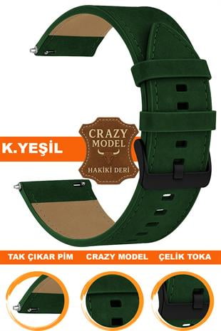18mm-20mm-22mm-24mm Crazy Model Hakiki Deri Saat Kordonu Kayışı