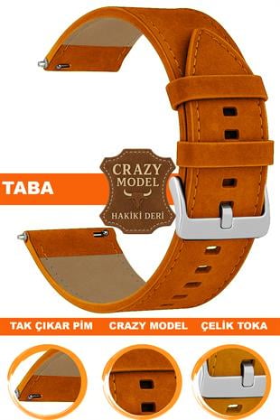 18mm-20mm-22mm-24mm Crazy Model Hakiki Deri Saat Kordonu Kayışı