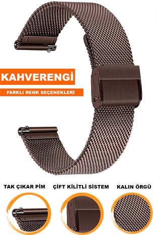 18mm-20mm-22mm-24mm Saat Uyumlu Kahverengi Renk Paslanmaz Çelik Kalın Hasır Saat Kordonu Kayışı M16KH