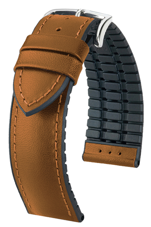 20mm-22mm-24mm Saat Uyumlu Siyah Renk Üzeri Taba Renk Klasik Model Deri Silikon Saat Kordonu Kayışı LS35KLS-G