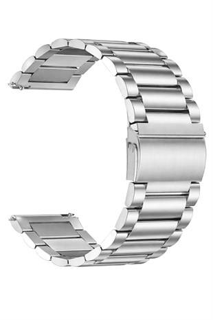 20mm-22mm Saat Uyumlu Gümüş Renk Paslanmaz Çelik Metal Saat Kordonu Kayışı M17PD2