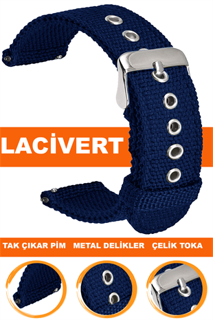 20mm-22mm Saat Uyumlu Tekstil Kumaş Saat Kordonu Kayışı F32T-DBL
