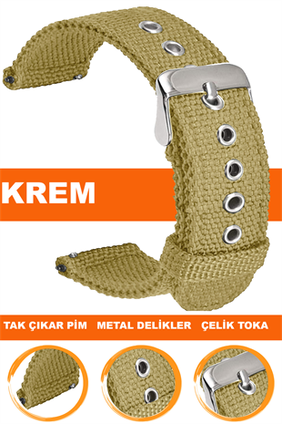 20mm-22mm Saat Uyumlu Tekstil Kumaş Saat Kordonu Kayışı F32T-C