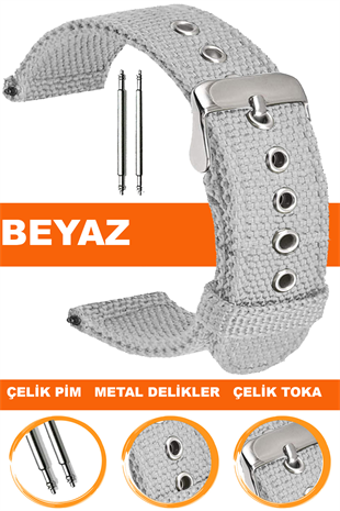 20mm-22mm Saat Uyumlu Tekstil Kumaş Saat Kordonu Kayışı F32T-W