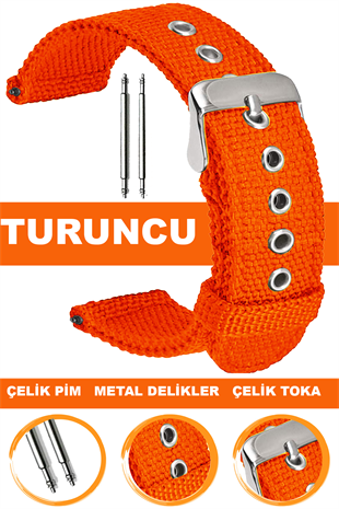 20mm-22mm Saat Uyumlu Tekstil Kumaş Saat Kordonu Kayışı F32T-O