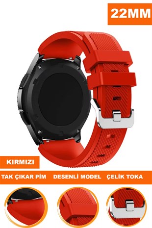 22mm Saatlerle Uyumlu Kırmızı Renk Silikon Saat Kordonu Kayışı A57