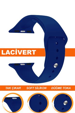 Apple Watch 38mm-40mm-41mm-42mm-44mm-45mm-49mm Saatlerle Uyumlu Silikon Saat Kordonu Kayışı