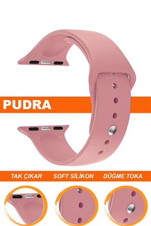 Apple Watch 38mm-40mm-41mm-42mm-44mm-45mm-49mm Saatlerle Uyumlu Silikon Saat Kordonu Kayışı
