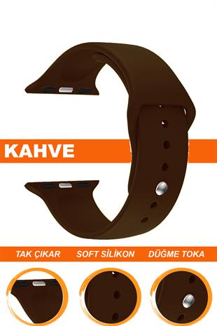 Apple Watch 38mm-40mm-41mm-42mm-44mm-45mm-49mm Saatlerle Uyumlu Silikon Saat Kordonu Kayışı
