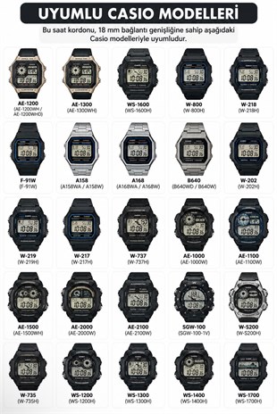 Casio AE-1200WHL-5AVDF Ae-1200 Serileriyle Uyumlu Premium Hakiki Deri Saat Kordonu Kayışı L35CAE