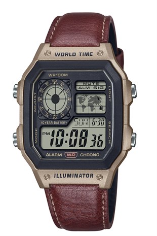 Casio AE-1200WHL-5AVDF Ae-1200 Serileriyle Uyumlu Premium Hakiki Deri Saat Kordonu Kayışı L35CAE