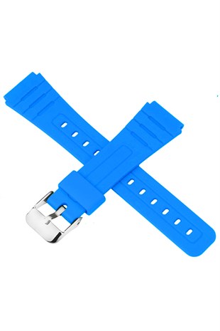 Casio F91 Uyumlu 18X16mm Mavi Silikon Saat Kordonu S02F91W-M