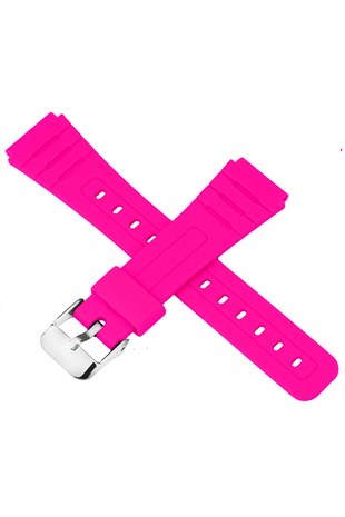 Casio F91 Uyumlu 18X16mm Pembe Silikon Saat Kordonu S02F91W-P