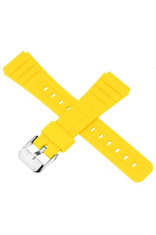 Casio F91 Uyumlu 18X16mm Sarı Silikon Saat Kordonu S02F91W-Y